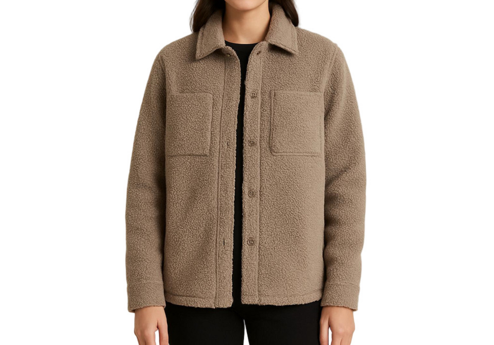 Amazon Cozy Sherpa Jacket Tan/brown Oversized Size Medium